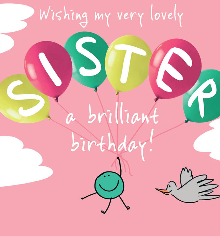 Ballooning Sister Birthday Card - House of Cards