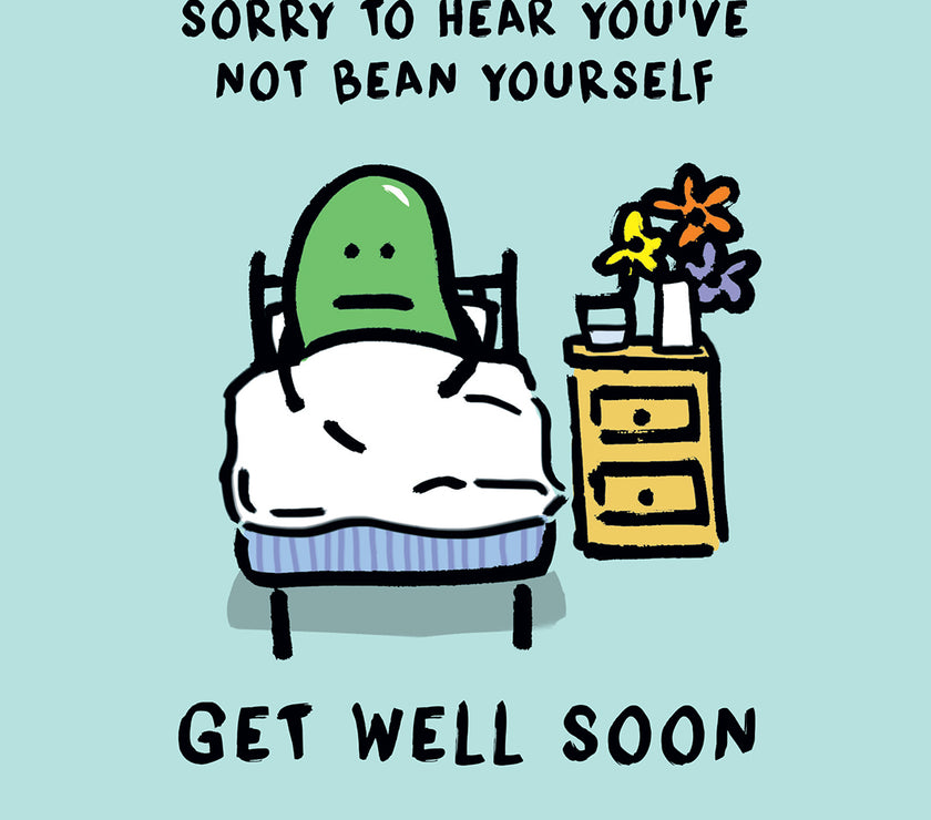 Human Bean Get Well Soon Greeting Card