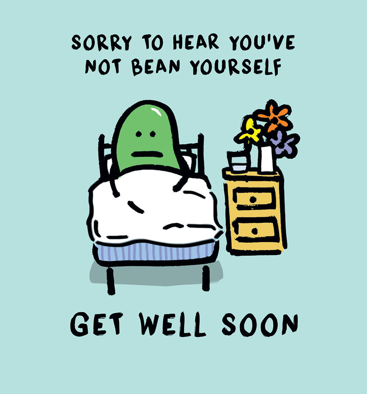Human Bean Get Well Soon Greeting Card