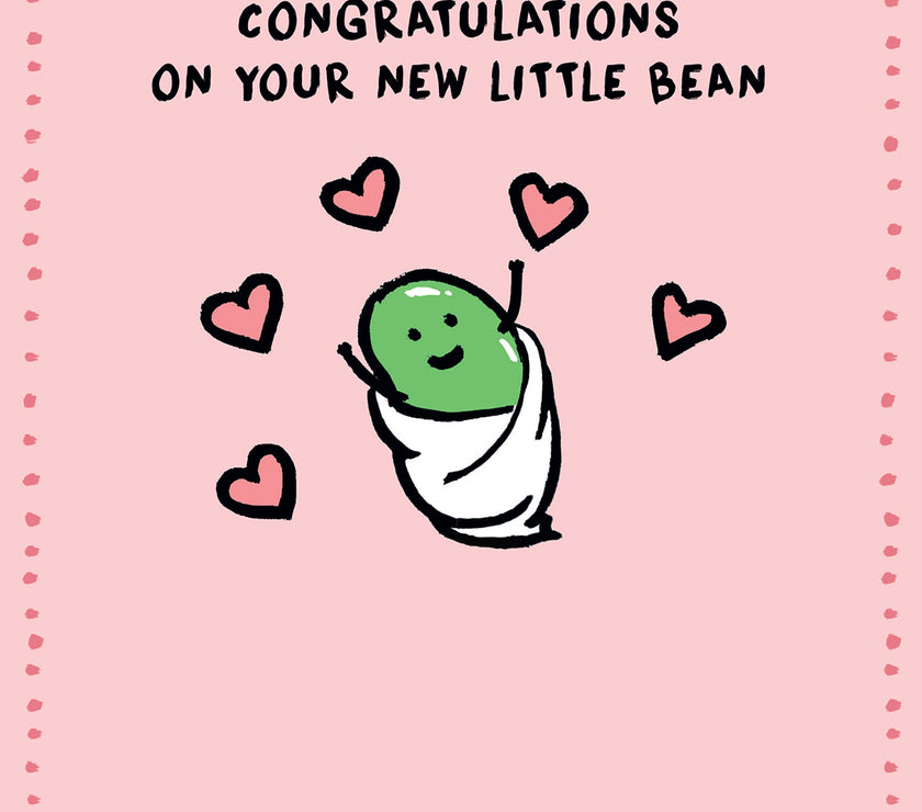 Human Bean Baby Girl Card