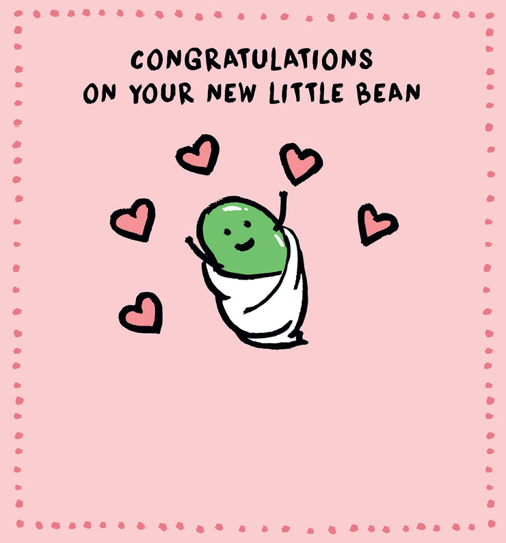 Human Bean Baby Girl Card