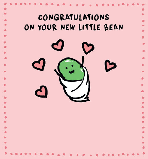 Human Bean Baby Girl Card