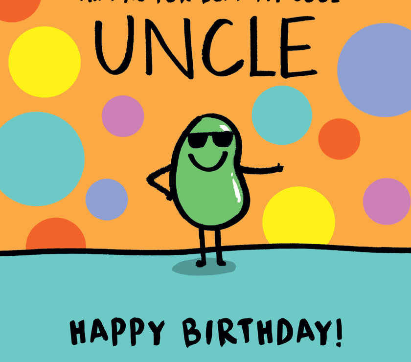 Human Bean Uncle Birthday Card