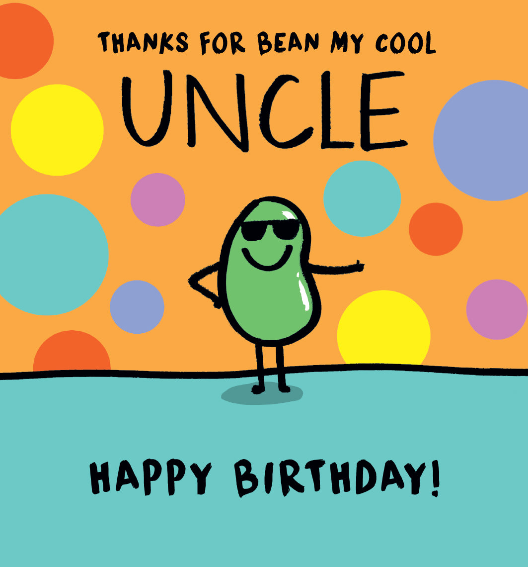 Human Bean Uncle Birthday Card