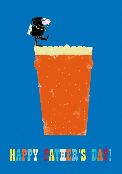 Giant Beer Diving Fathers Day Card