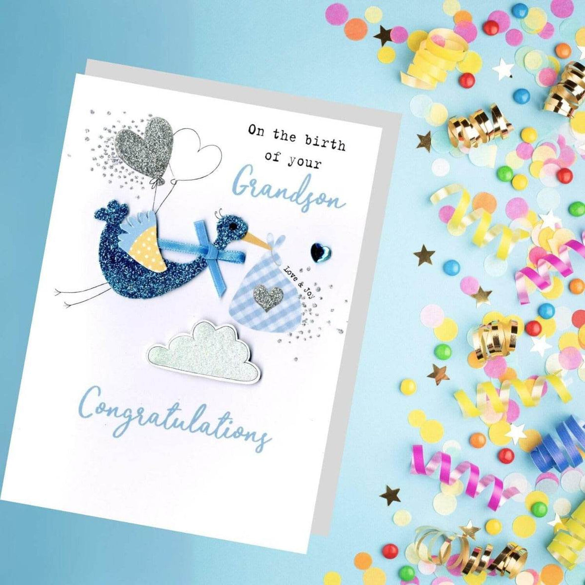 Grandson Birth Card - House of Cards