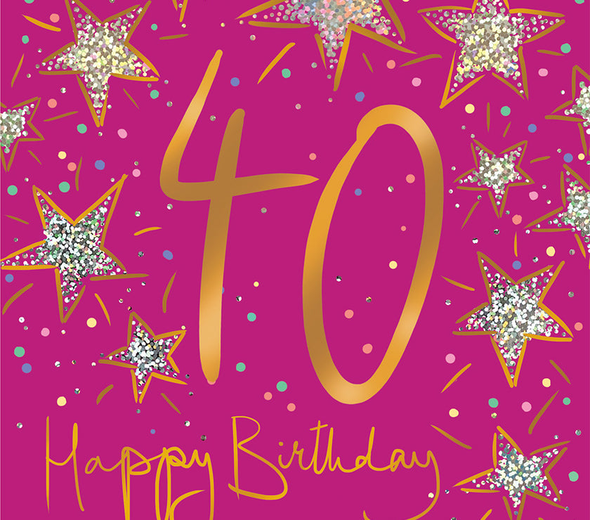 Sparklicious 40th Birthday Card