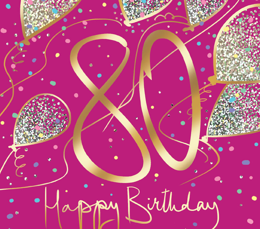 Sparklicious 80th Birthday Card