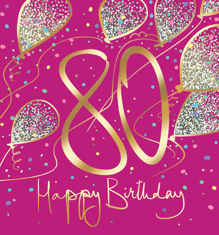 Sparklicious 80th Birthday Card