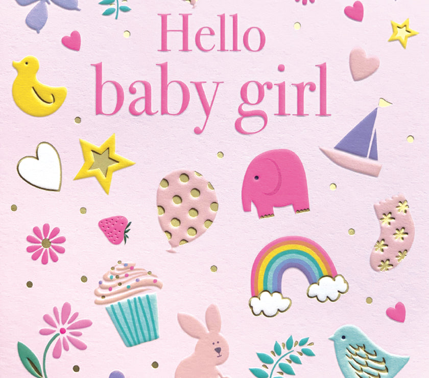 Scatterly Baby Girl Greeting Card