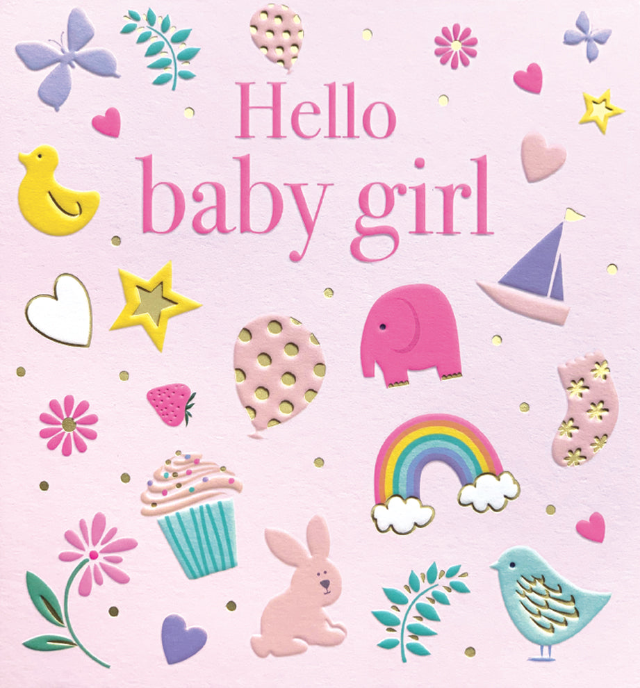 Scatterly Baby Girl Greeting Card