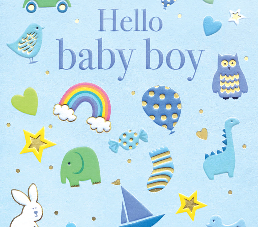 Scatterly Baby Boy Greeting Card