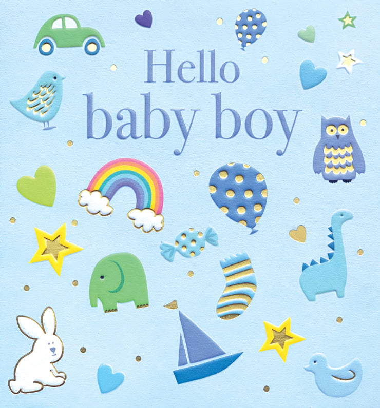 Scatterly Baby Boy Greeting Card