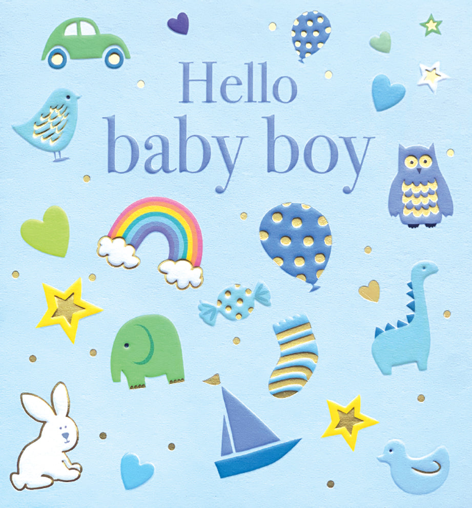 Scatterly Baby Boy Greeting Card