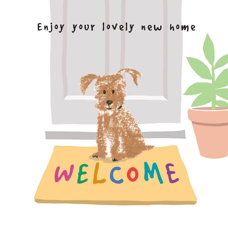 Scruffles Dog New Home Greeting Card - House of Cards