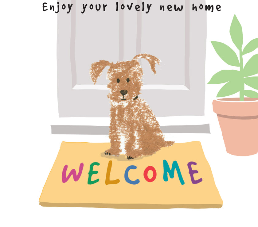Scruffles Dog New Home Greeting Card