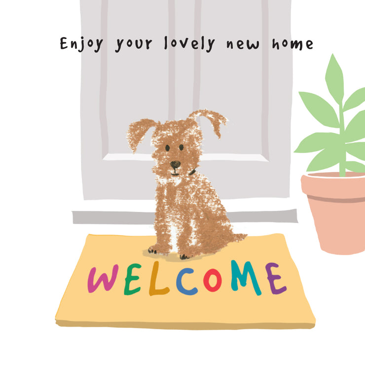 Scruffles Dog New Home Greeting Card