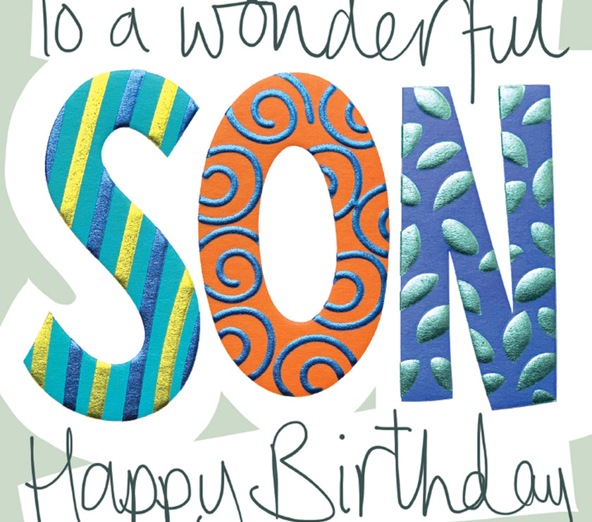 Topsy Turvy Wonderful Son Birthday Card