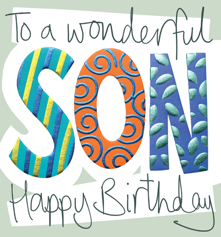 Topsy Turvy Wonderful Son Birthday Card