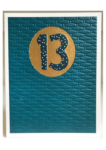 Jamboree Teal 13th Birthday Card