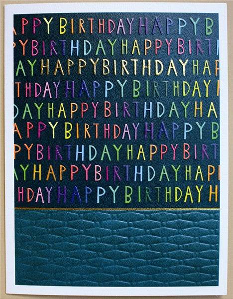 Rainbow Text Happy Birthday Card - House of Cards