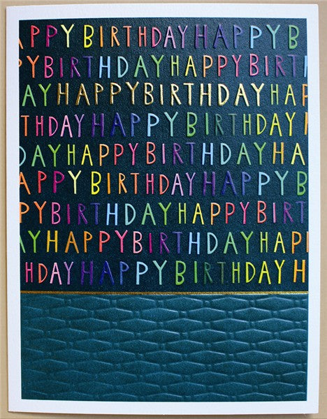 Rainbow Text Happy Birthday Card