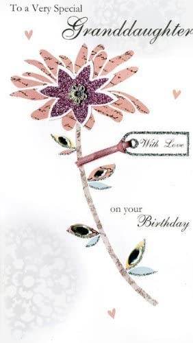 Granddaughter Pink Flower Birthday Card - House of Cards