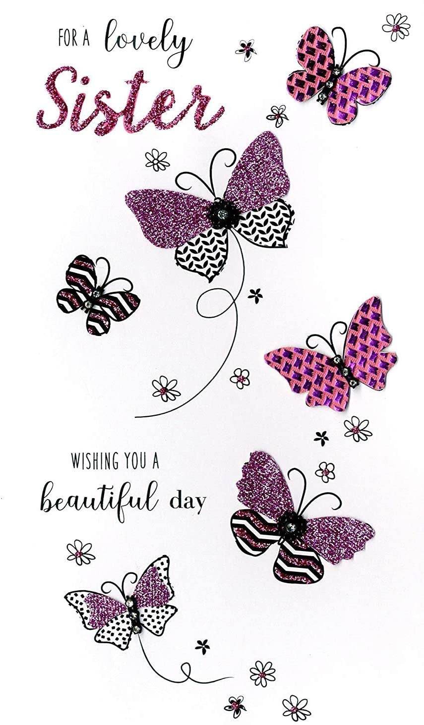 Lovely Sister Birthday Card - House of Cards