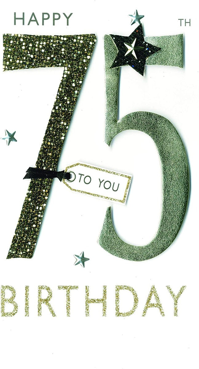 Champagne Happy 75th Birthday Card