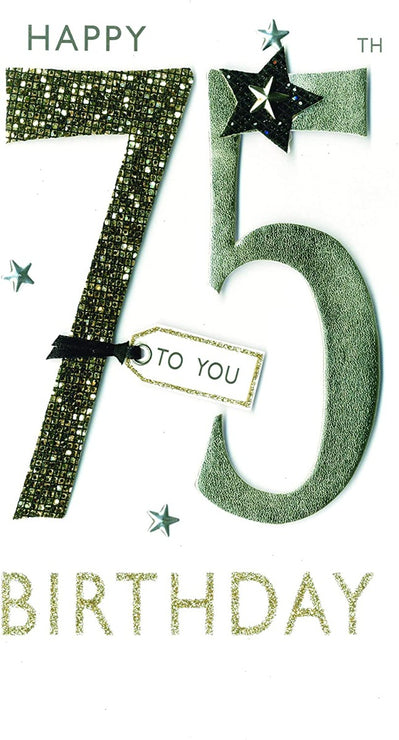 Champagne Happy 75th Birthday Card