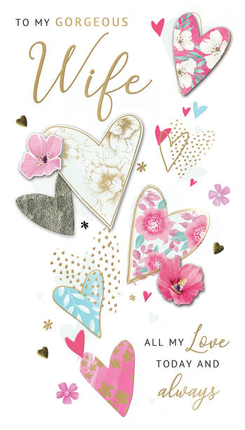 Champagne Gorgeous Wife Birthday Card