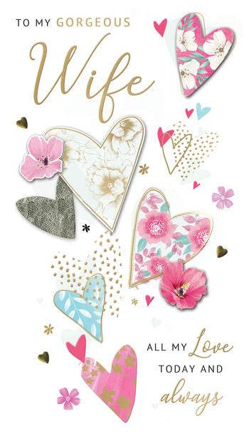 Champagne Gorgeous Wife Birthday Card - House of Cards