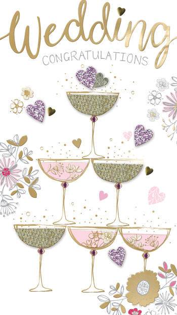 Champagne Congratulations Wedding Greeting Card - House of Cards