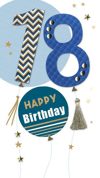 Champagne Stars 18th Birthday Card - House of Cards