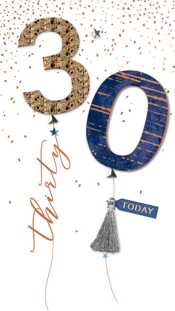 Champagne 30th Birthday Card