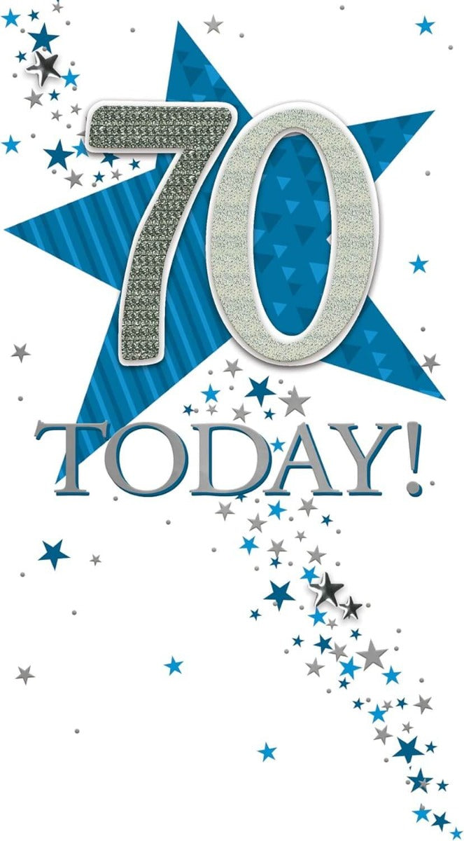 Star 70th Birthday Card