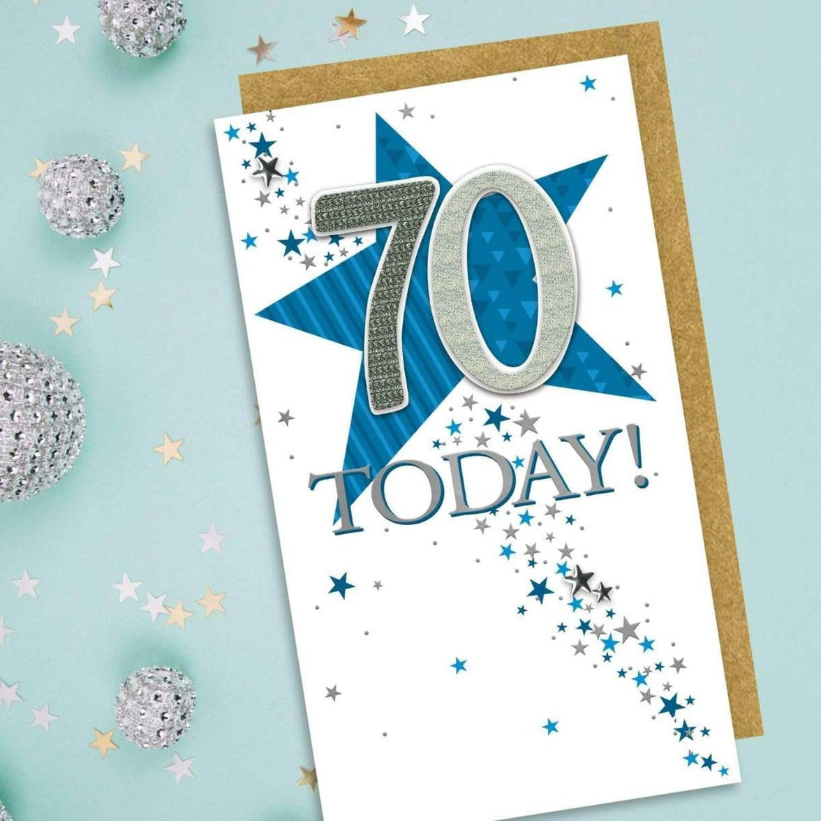 Star 70th Birthday Card - House of Cards