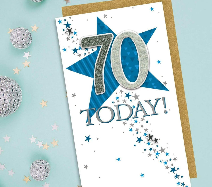 Star 70th Birthday Card