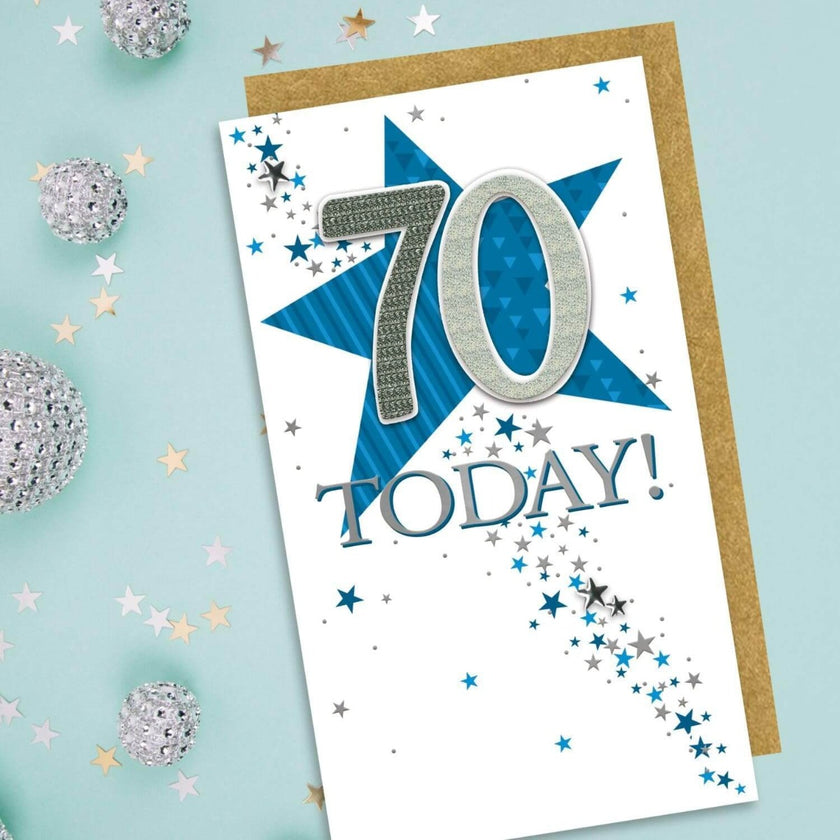 Star 70th Birthday Card