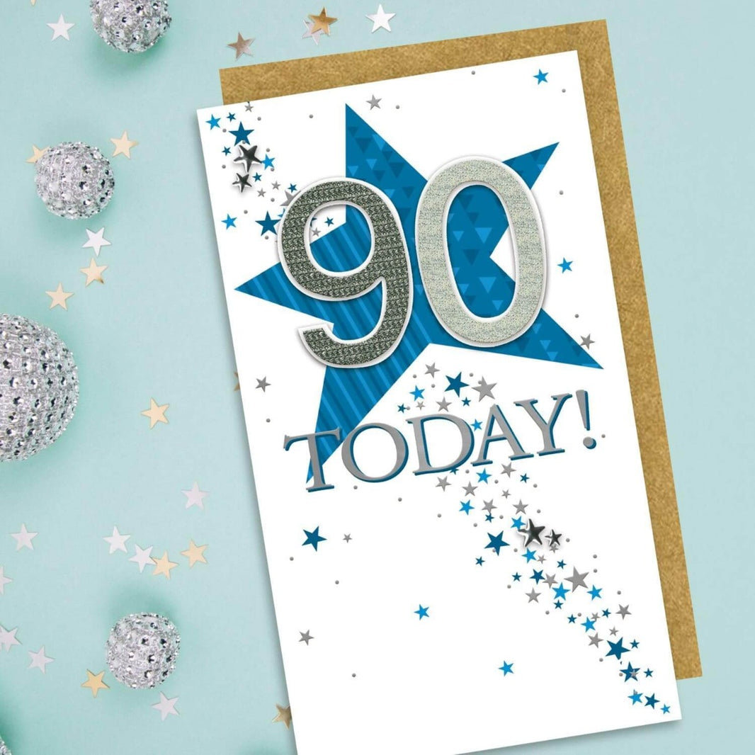 Star 90th Birthday Card