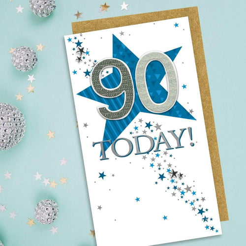 Star 90th Birthday Card