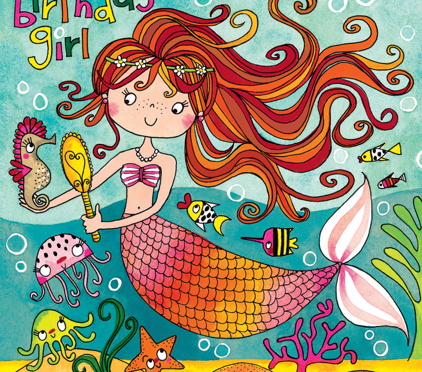 Mermaid Jigsaw Birthday Card