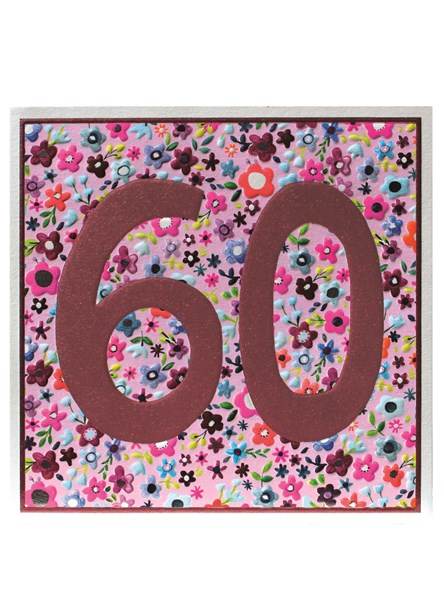 Jamboree Flowers 60th Birthday Card - House of Cards