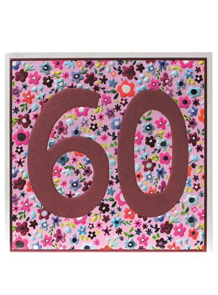 Jamboree Flowers 60th Birthday Card