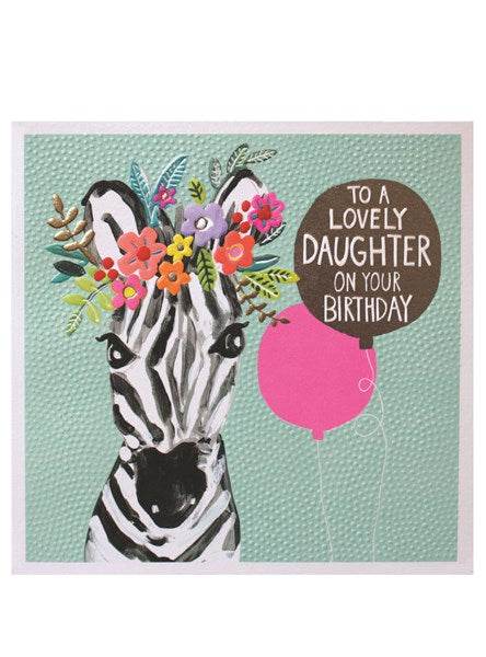 Jamboree Daughter Zebra Birthday Card - House of Cards