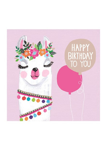 Jamboree Llama Balloons Birthday Card