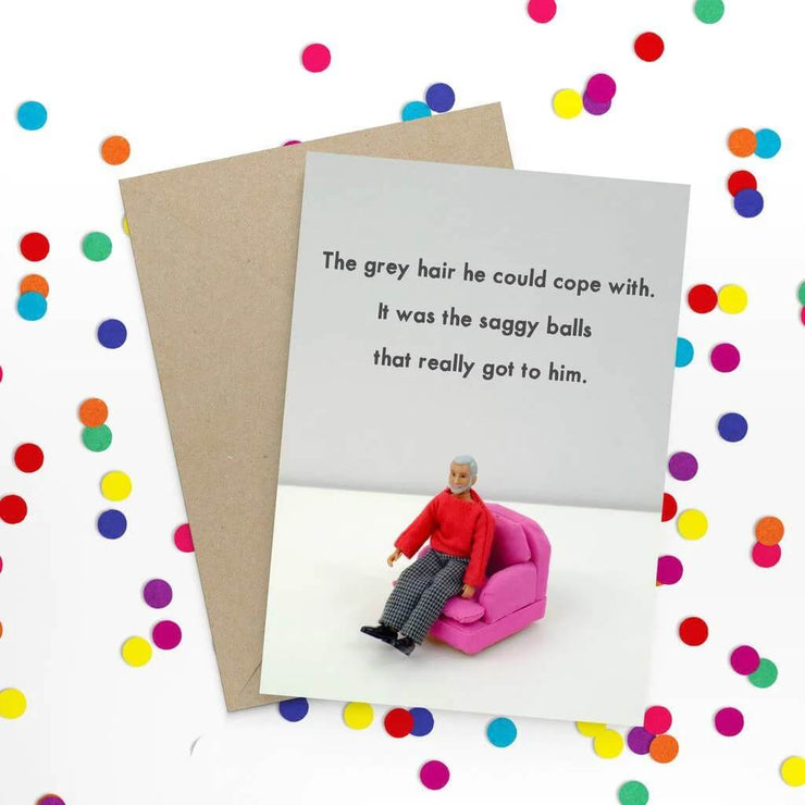 Saggy Balls Birthday Card