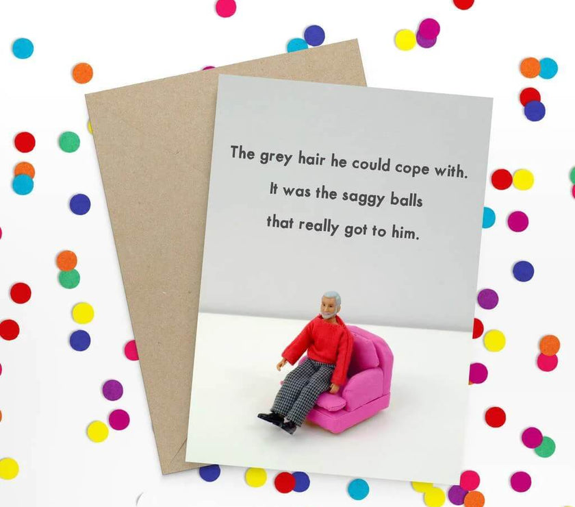 Saggy Balls Birthday Card