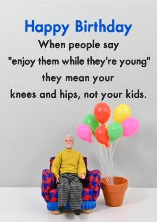 Knees and Hips Birthday Card - House of Cards