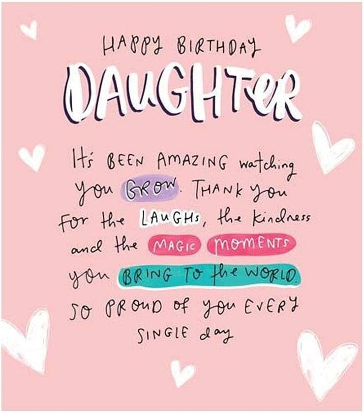 Daughter Watching You Grow Birthday Card